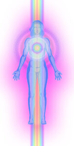 Aura with heart radiance aligned with central channel